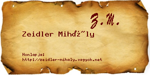 Zeidler Mihály névjegykártya